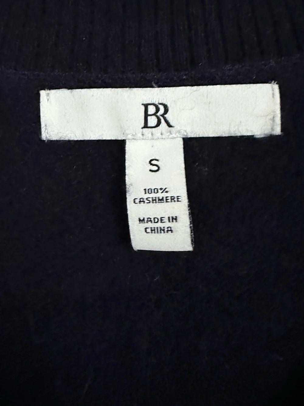 Banana Republic 100% Cashmere V Neck Sweater Navy Blue Preppy Small